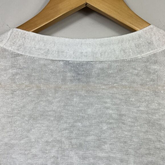 Talbots White 100% Linen Open Front Cardigan Sweater Size XL Lightweight - Picture 9 of 10